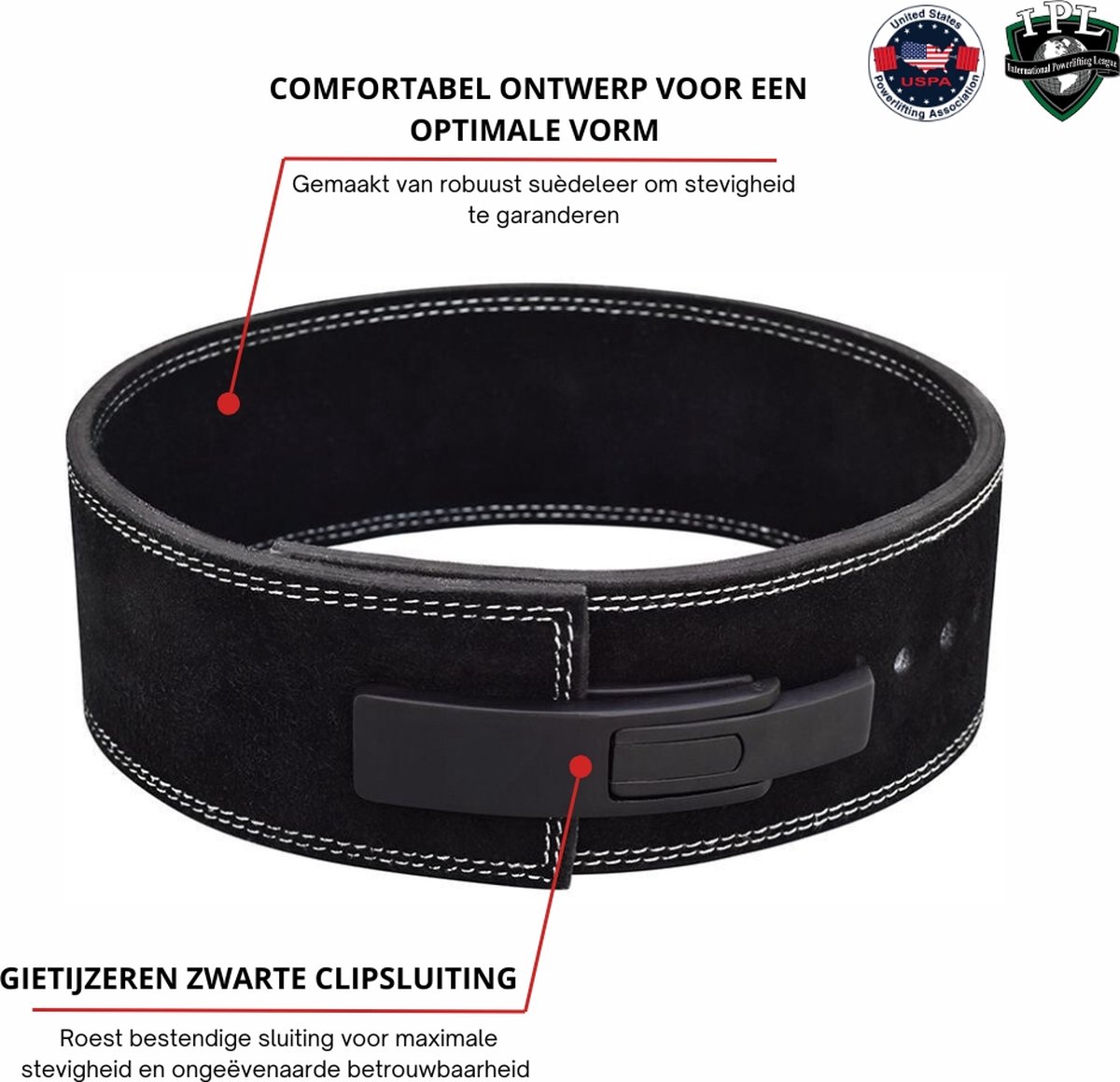 Hustlers Only Ceinture Haltérophilie Cuir Véritable 10mm - Boucle Levier Pour Soulevé De Terre