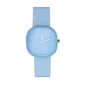 Pastel Color Horloge Square - Blauw / Blue | Kunstleer | Ø 38 mm | Fashion Favorite