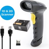 Detepo Barcode Scanner - Draadloos met Bluetooth of met USB aansluiting - Handscanner voor 1D Barcodes & 2D QR Codes - Plug & Play - Scannen van Papier en van Beeldscherm