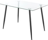 Bol.com Glazen tafel Hyrynsalmi 75x110x70 cm zwart en transparant aanbieding