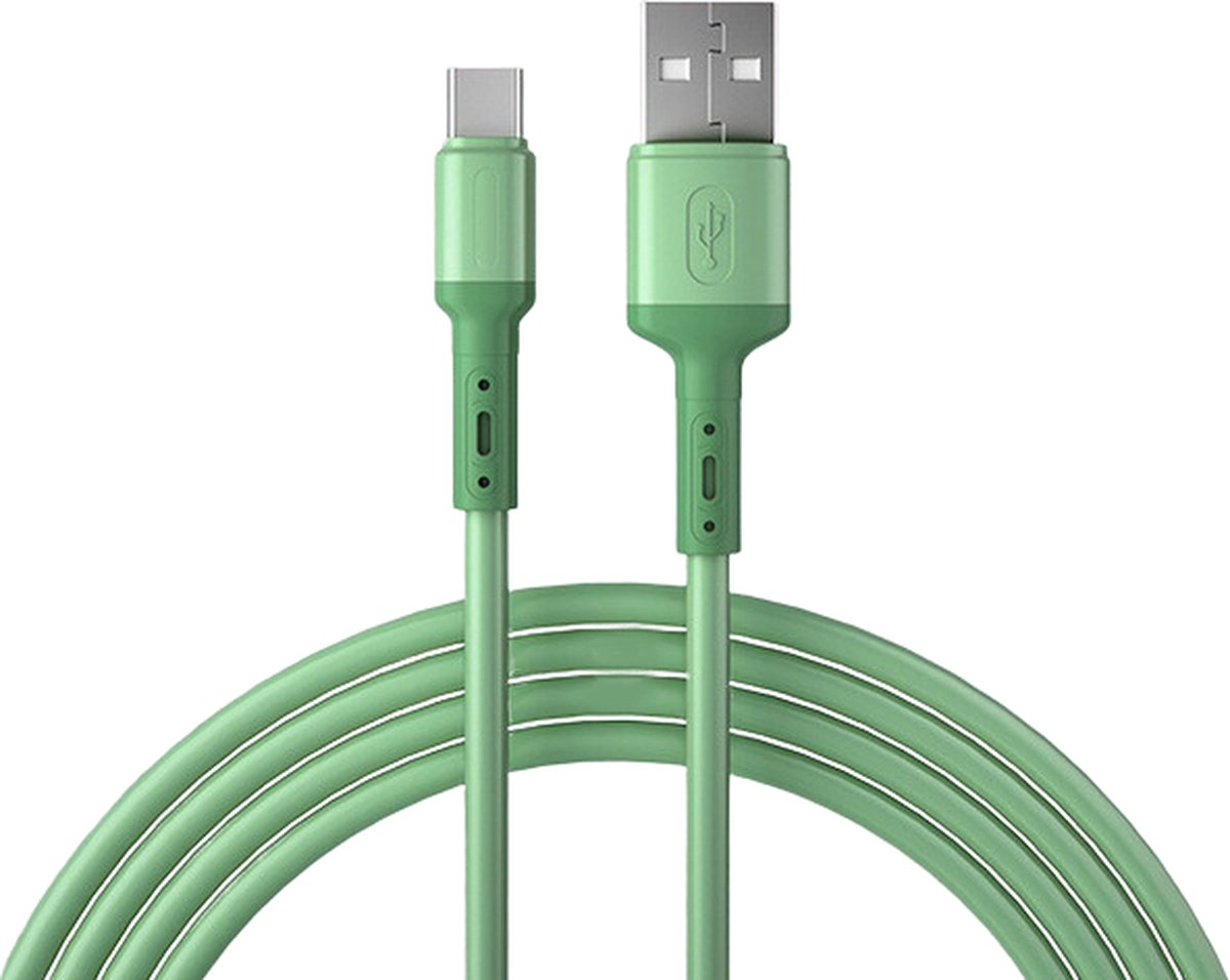 Cabletech - USB C Kabel -USB A naar USB C - Snellader - 1,5M - Groen | bol