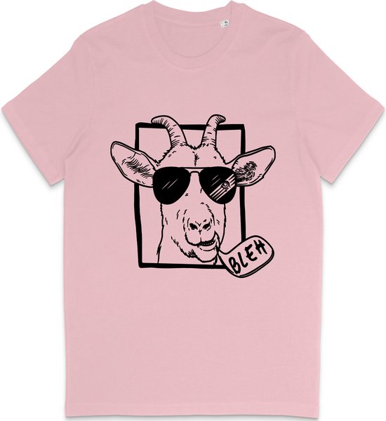 T Shirt Grappige Geit - Heren en Dames T Shirt - Roze - M