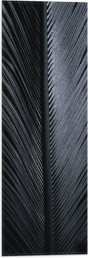 Vlag - Plant - Blad - Zwart - Wit - 20x60 cm Foto op Polyester Vlag