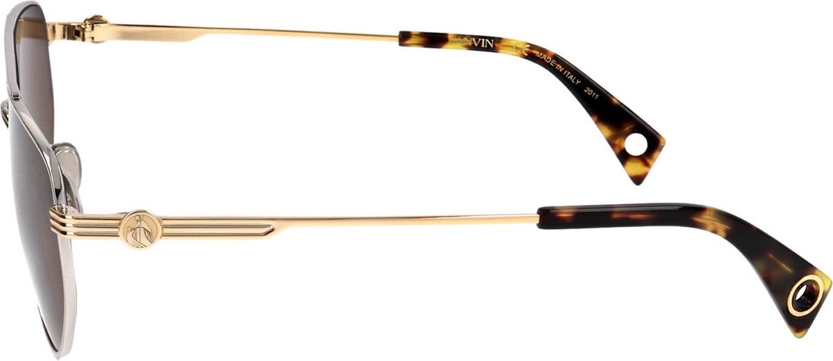 Lunettes De Soleil Lanvin LNV105S 046 Argent Et Or - UV400 - Made In Italy - Neuf