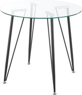 Table de salle à manger ronde Humppila Verre Trempé Acier [en.casa]