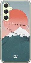 Hoesje geschikt voor Samsung Galaxy A54 - Mountain Birds - Landschap - Blauw - - Casevibes