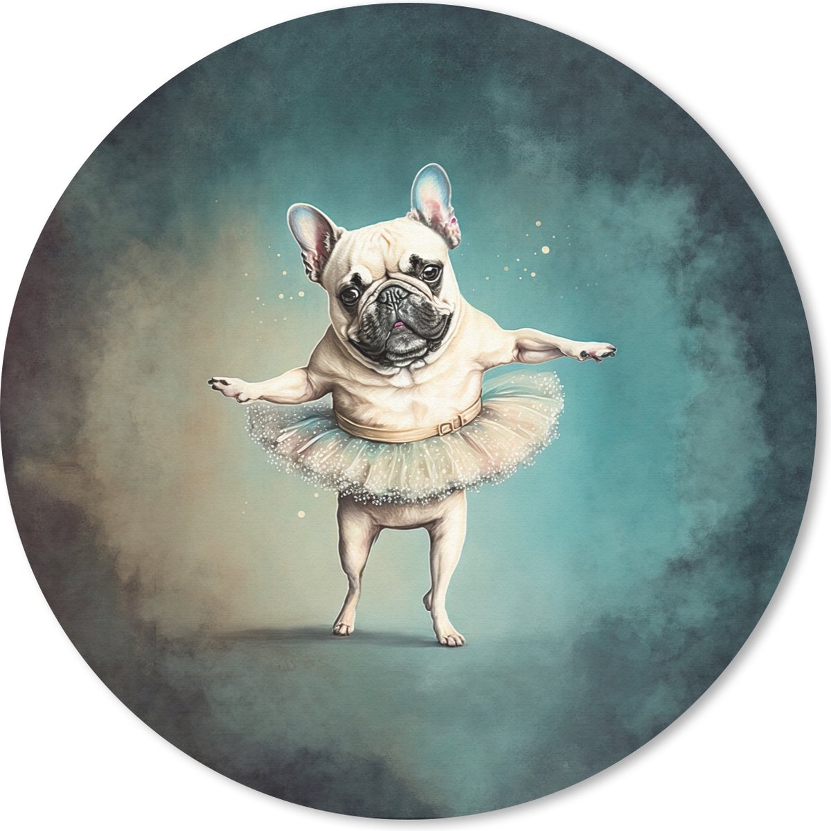 Muismat rond 30x30 cm - Mousepad Hond - Tutu - Ballet - Abstract - Portret - Kind - Ronde muismatten