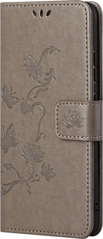 Étui OnePlus Nord 2 - Étui à Fleurs - Grijs