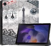 Tri-Fold Book Case met Wake/Sleep - Geschikt voor Samsung Galaxy Tab A8 10.5 (2021) Hoesje - Eiffeltoren