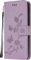 Coverup Bloemen & Vlinders Book Case - Geschikt voor Motorola Moto G10 / G20 / G30 Hoesje - Paars
