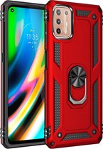 Coverup Ring Kickstand Back Cover - Geschikt voor Motorola Moto G9 Plus Hoesje - Rood