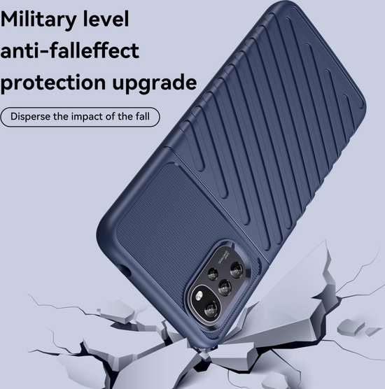 Coque Arrière en TPU Rugged Shield - Coque Motorola Moto G22 - Blauw