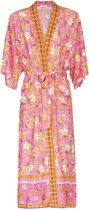 Kimono - Fleuri - Oranje/ Rose - Summer - 100% Rayonne - Taille L