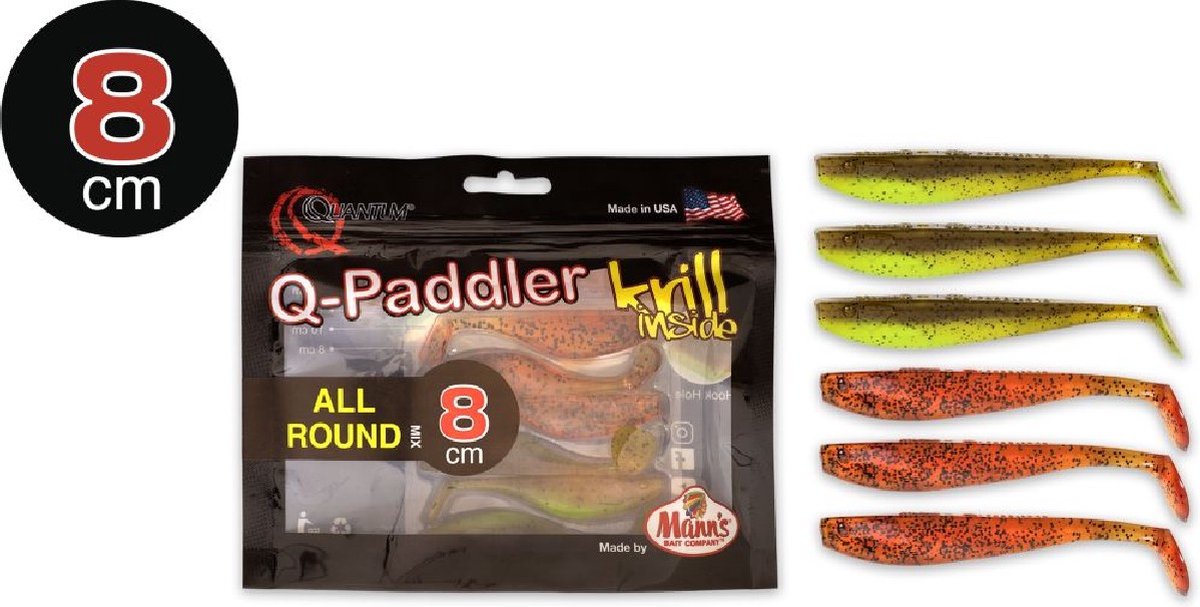Quantum 8cm Q-Paddler Pack Natural: 3x pumpkinseed chart. + 3x original appleseed