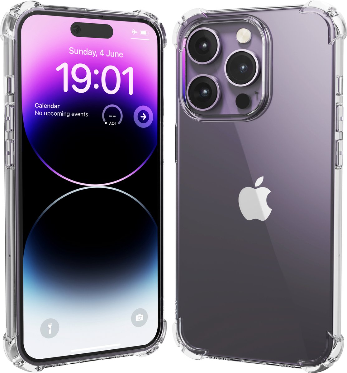 iTech Hoesje geschikt voor iPhone 14 Pro Transparant shock proof cover hoes case