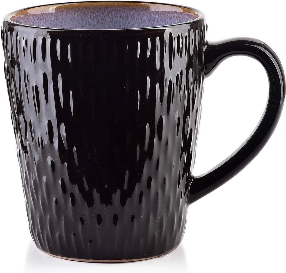 Affekdesign - Set van 4 mokken/bekers/koppen - 420 ml Zwart/grijs