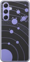 Hoesje geschikt voor Samsung Galaxy A54 - Universe space - Soft Case - TPU - Print - Zwart, Transparant - Mooie Telefoonhoesjes