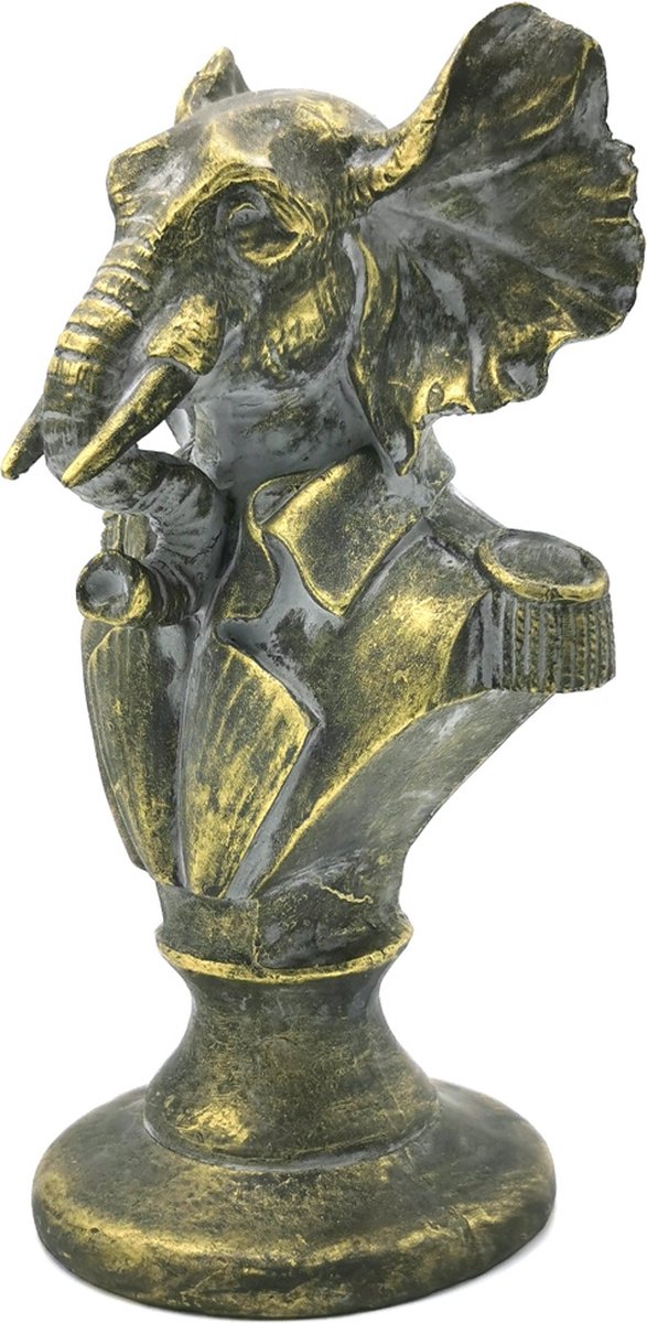 Decoratie Beeld Olifant 12*9*20 cm Goudkleurig Polyresin Decoratief Figuur Decoratieve Accessoires Woonaccessoires