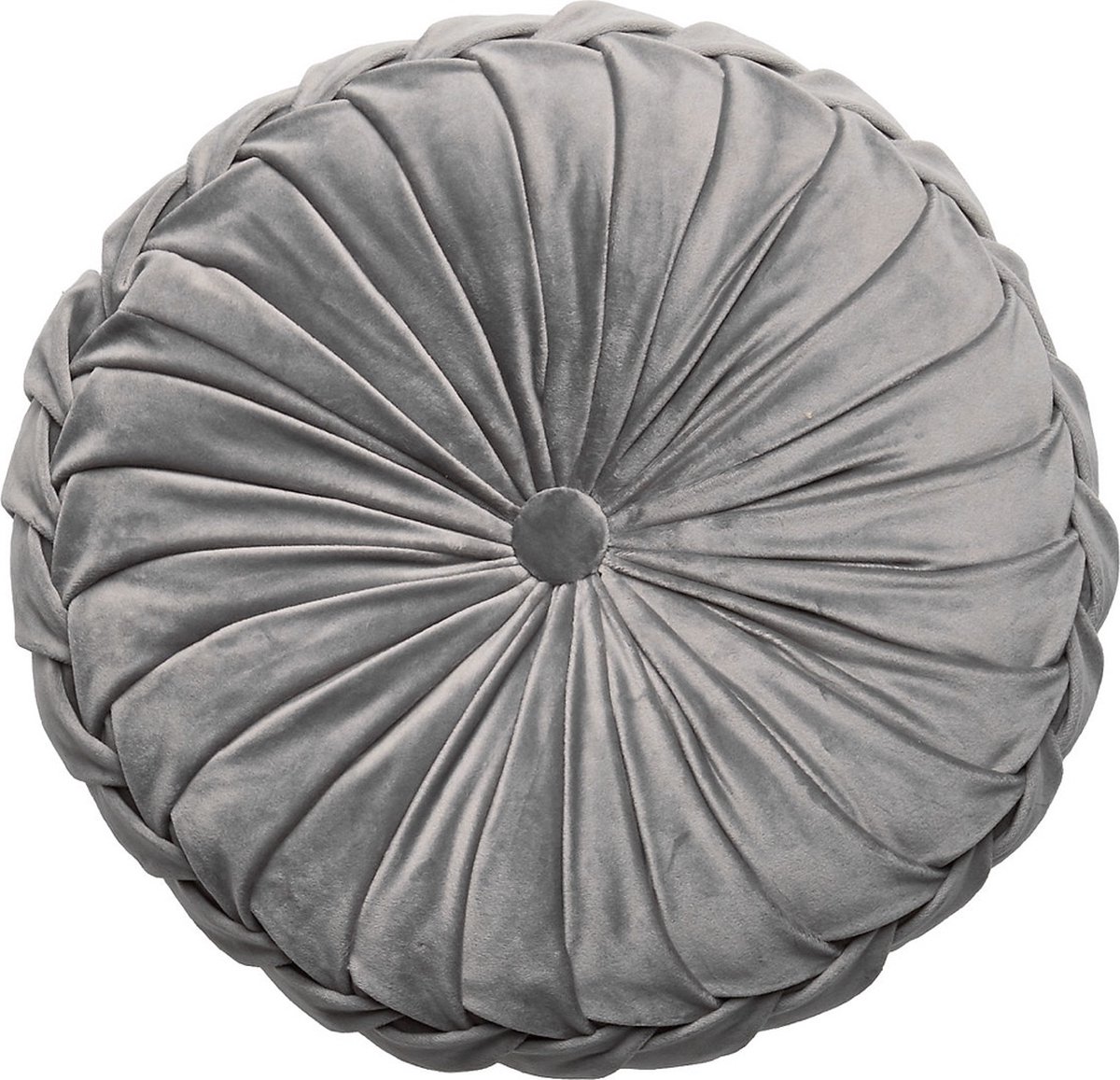 Laura Ashley Rosanna rond sierkussen velours - 35 cm - Steel