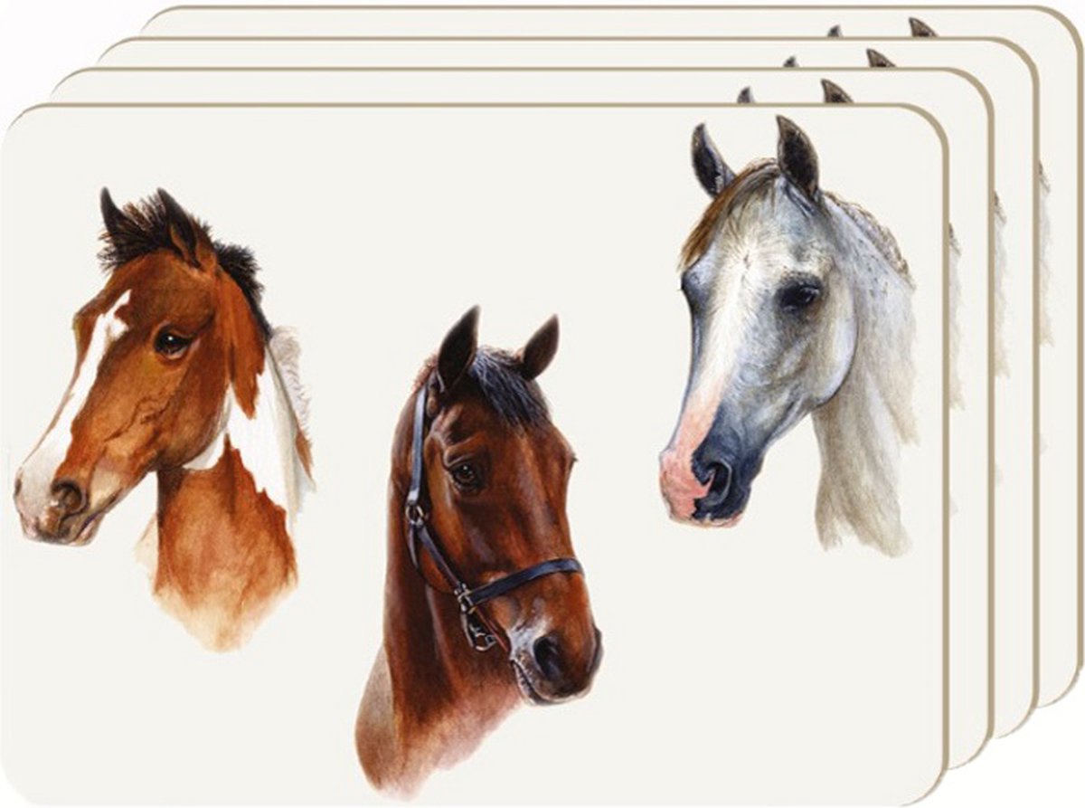 Placemats Paard Cadeau Kurk 29 x 21 cm set van 4.