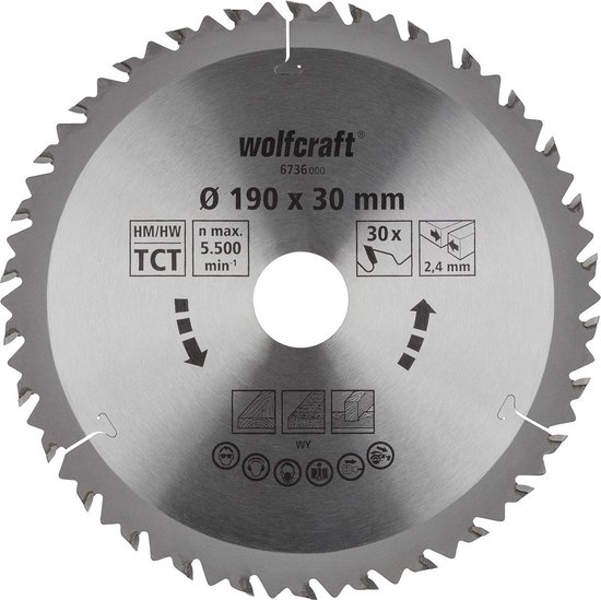 Lame de scie circulaire Wolfcraft 190 mm