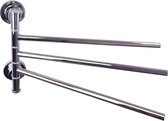 WillieJan handdoekrek KD8215A – Beweegbaar – Draaibaar – 3 Stangen – Verchroomd Messing