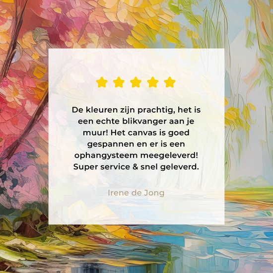 Toile Peinture Huile - Paysage - Nature - Coloré - 50x50 cm - Décoration murale