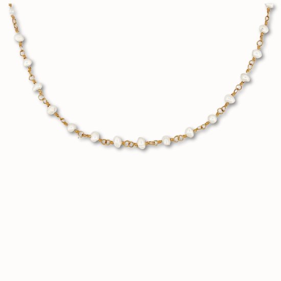 ByNouck Jewelry - Choker ras de cou chaîne de perles - Bijoux - Perles - Couleur or - Collier femme