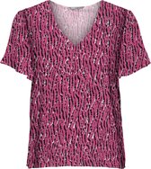 Only T-shirt Onlwina S/s V-neck Top Ex Ptm 15309945 Fuchsia Purple Dames Maat - S