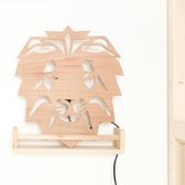 Houten Lamp Kinderkamer - Leeuw | E14 LED | Wandlamp