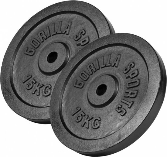 Gorilla Sports Olympische Gewichtsschijven - 4 X 2,5 Kg 4 X 5 Kg Kunststof Grip 50 Mm
