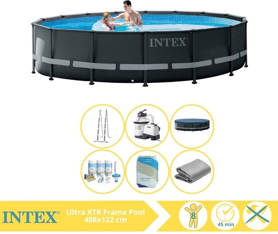 Intex Ultra Xtr Frame Piscine Piscine Hors Sol 488x122 Cm Avec Forfait Entretien Bol