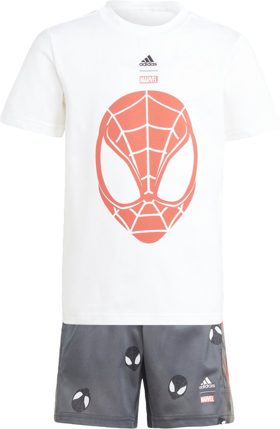 Adidas Sportswear adidas Marvel Spider-Man T-shirt en Short Set - Kinderen - Wit