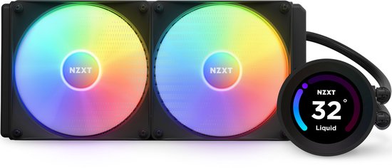 NZXT Kraken Elite 280 RGB - Vloeistof-koelsysteem - afmeting radiator 280mm - voor Intel LGA 1700, 1200, 115X, AMD AM5, AM4, sTRX4, TR4 - 2 x F120P fans - Koper, Aluminium, plastic - RGB - zwart - NZXT