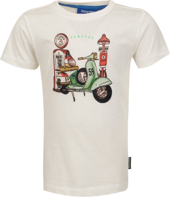 Jongens t-shirt - Wheels-SB-02-F - Ecru