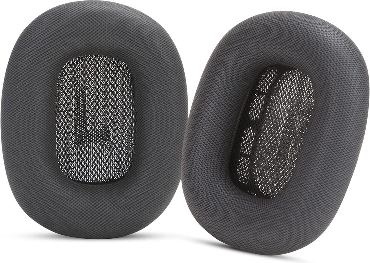 Lederen Set Oorkussens Voor Apple Airpods Max koptelefoon / headphones, Vervangende Kussens Voor Hoofdtelefoon - 1 Paar - Zwart / Space Gray