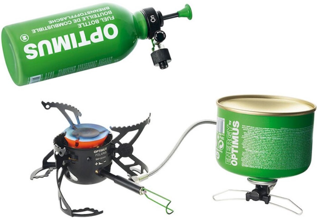 OPTIMUS Polaris Optifuel - Benzine/Gasbrander - Roestvrij Staal - Zwart