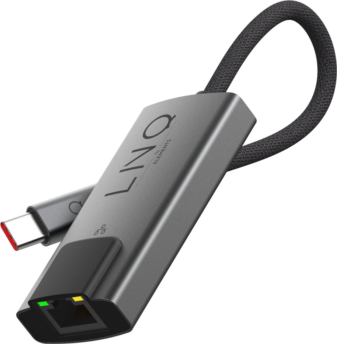 Linq byELEMENTS USB-C naar Ethernet Hub - Grijs