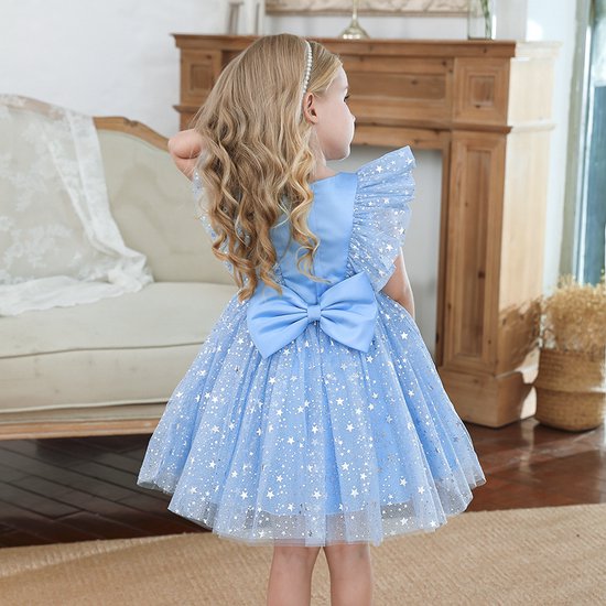 Prinsessenjurk lichtblauw met grote strik - prachtige jurk voor de 2e  verjaardag van... | bol.com
