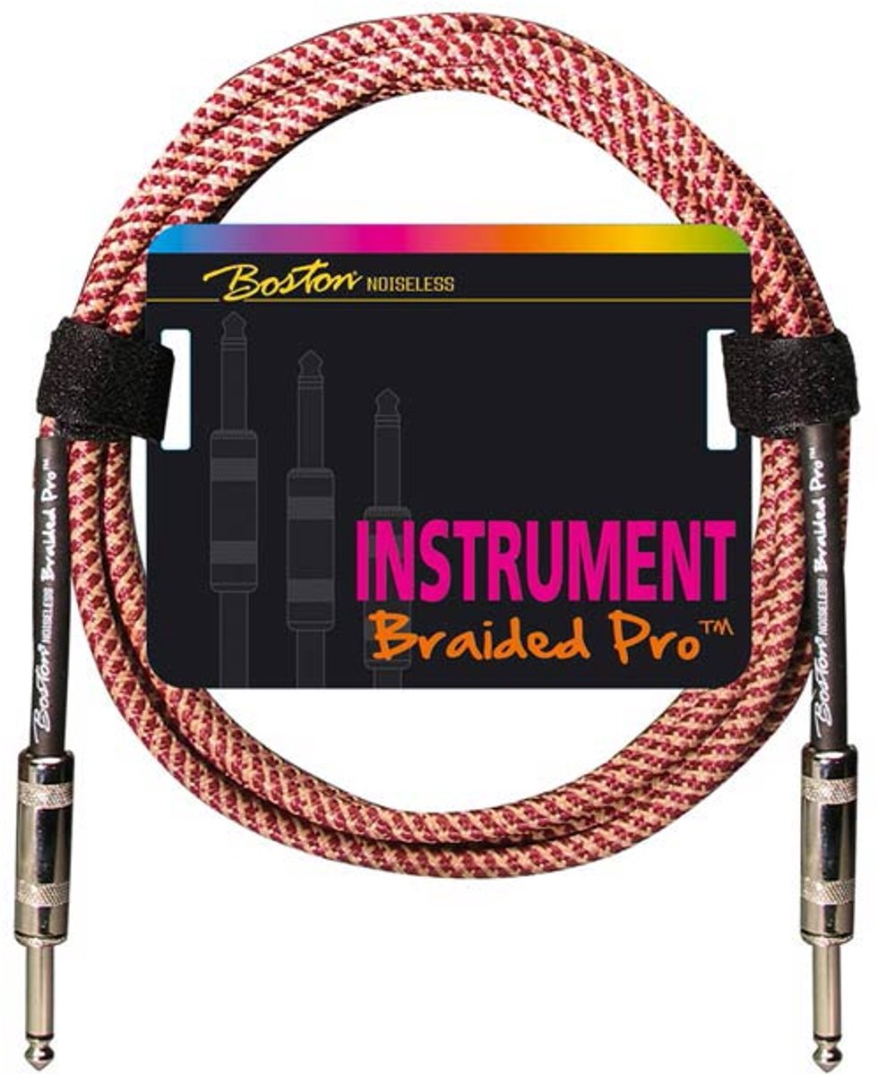 Gitaarkabel - Boston GC-264-3 - Braided Pro - Recht - Vintage roze - 3 meter