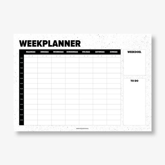 Weekplanner A4 Formaat Handige Weekplanner Met Alle Dagen En Tijden 
