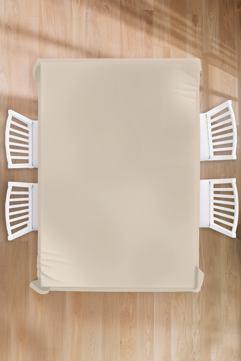 Tafelkleed - Tafellaken - 150x220 cm - Beige - Effen kleur - Binnen en Buiten