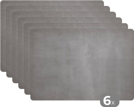 Set de table gris - Vintage - Béton - Industriel - Aspect béton - Napperons - Set de table antidérapant - Sets de table - Protège table - 45x30 cm - Cuisine - Sets d'assiettes - Accessoires de décoration de table