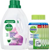 Dettol - 4x Cleaner lave-linge Dettol Duo - 2 x Désinfectant pour lessive Dettol Lavande - Pack économique