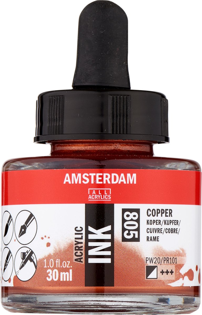 Amsterdam Acrylic Ink Fles 30 ml Koper 805