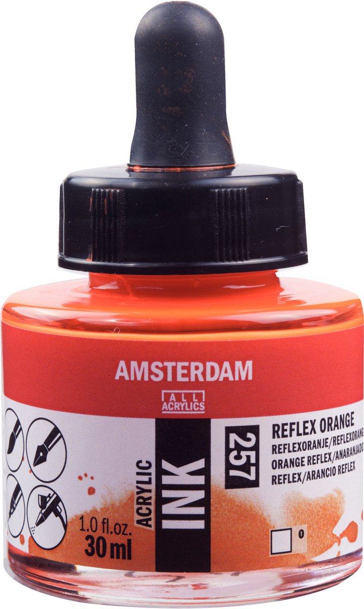 Amsterdam Acrylic Ink Fles 30 ml Reflexoranje 257
