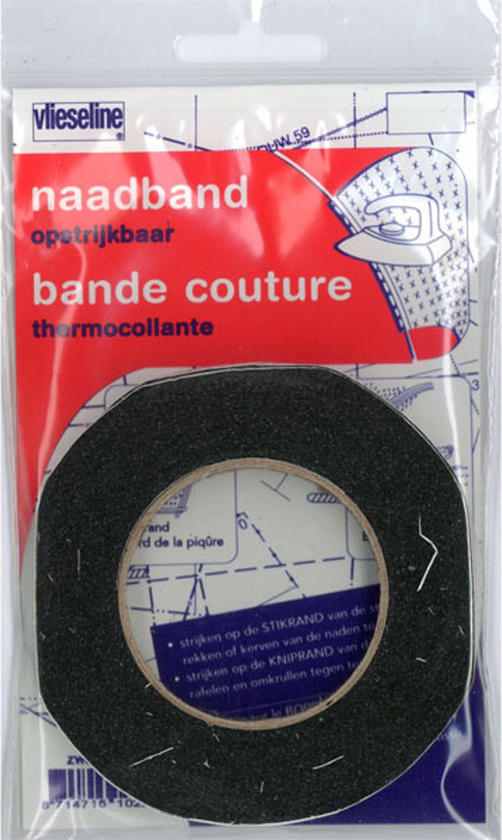 Antex - Vlieseline Naadband 12.5mtr - Opstrijkbaar - Zwart