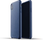 Mujjo - Full Leather Case iPhone XS Max - blauw