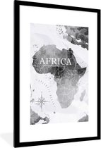 Fotolijst incl. Poster - Wereldkaart - Afrika - Verf - 80x120 cm - Posterlijst