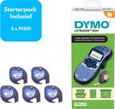 Dymo LT-100H - LetraTag - Imprimante d'étiquettes - Starterpack - Y compris 5x 91201 ruban à lettres noir/blanc (étiquette privée)